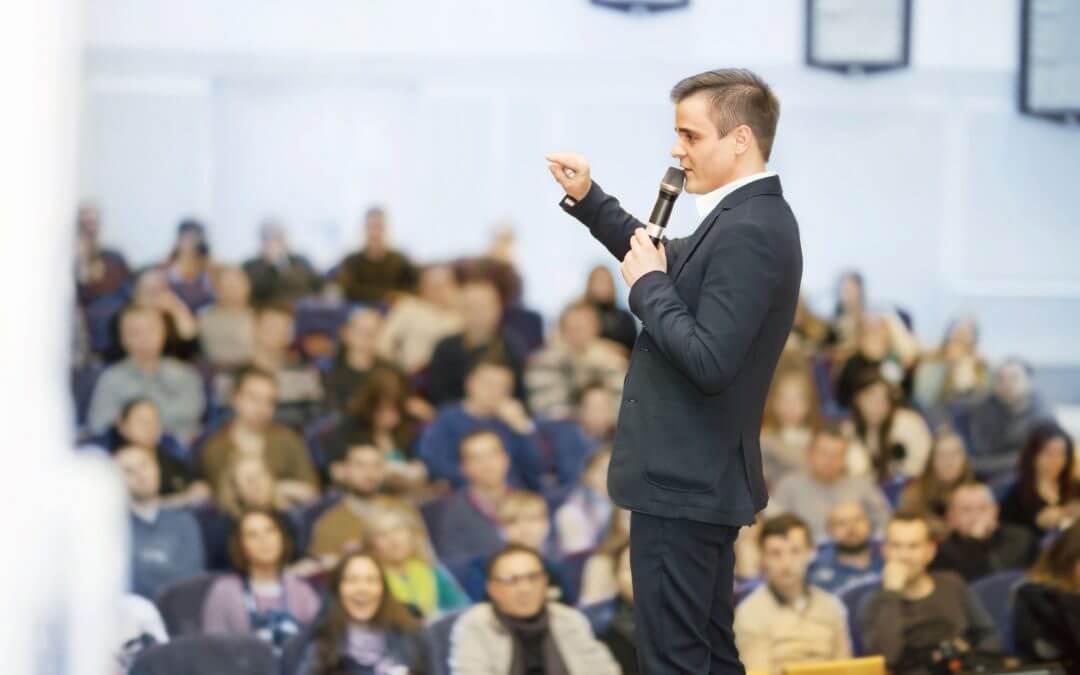 Professional speaker on stage