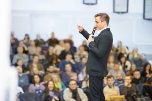 Professional speaker on stage