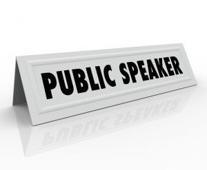 public speaker sign