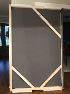 Backdrop I built using cheap lumber from my home improvement store.